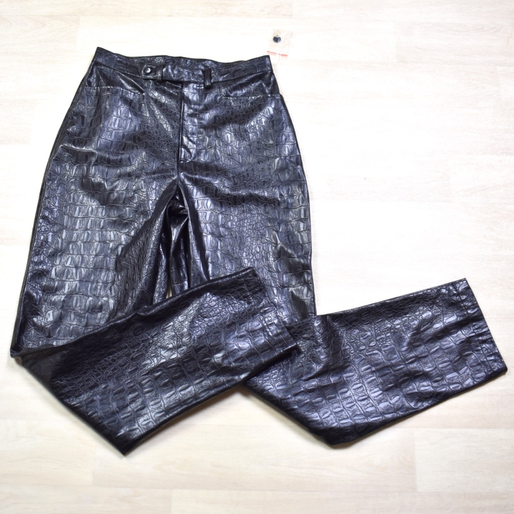90s Deadstock Carolina Blues Faux Snakeskin Black PVC Indie Sleaze VTG 1990s